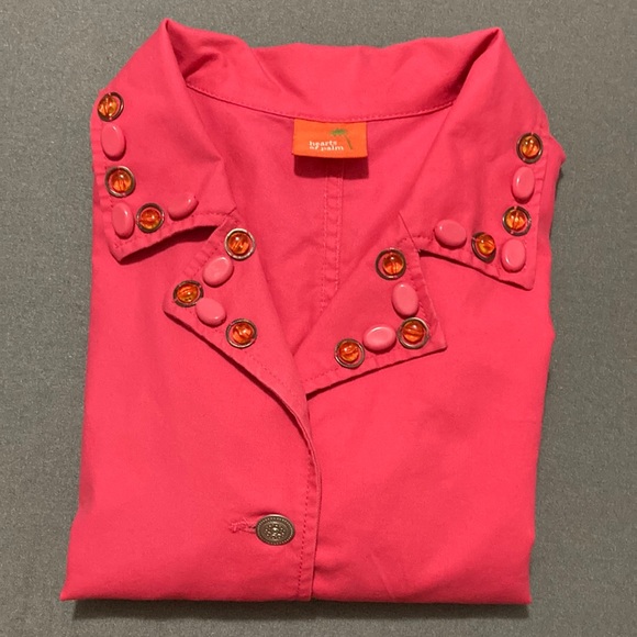 Hearts of Palms Pink Jacket. Size 14-16 approximate. Neckline with decoration. - Picture 9 of 9